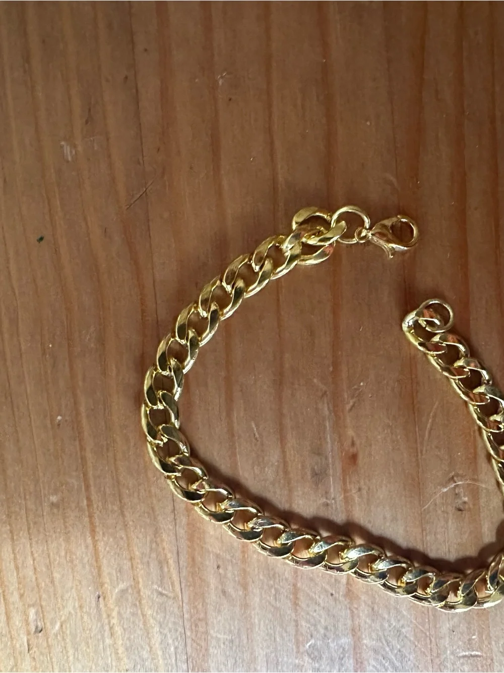 Gold-Tone Curb Chain Bracelet for Men